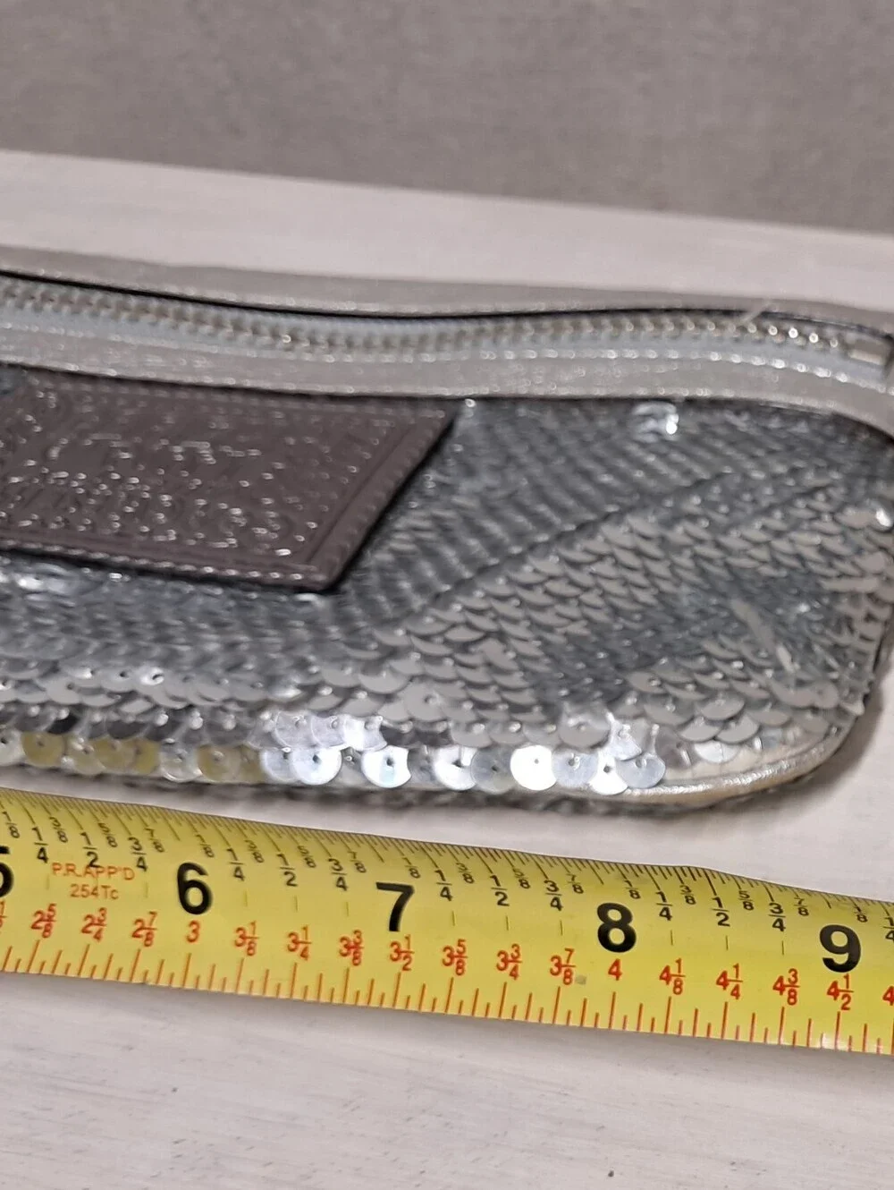 Coach Silver Sequin Poppy Wristlet